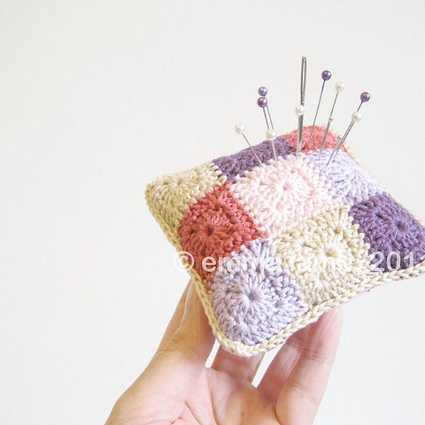 Violet... tiny wee crochet granny cushion