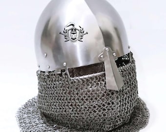 Middeleeuwse kegelhelm: zacht staal SCA Combat LARP-reconstructie