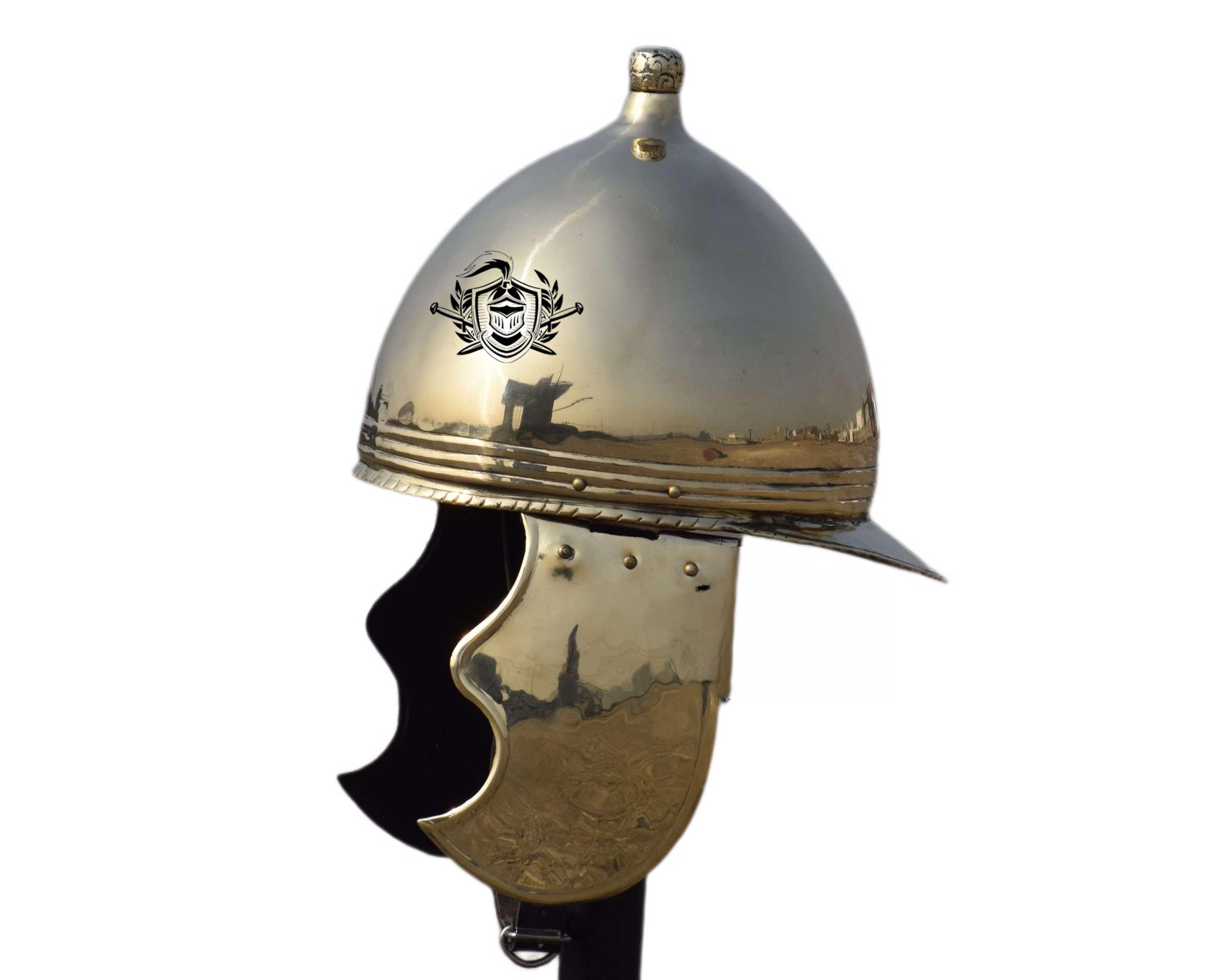 ローマンブラス製モンテフォルティーノヘルメット：18ゲージ、LARP