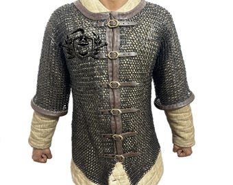 Chainmail Shirt, 9mm Mild Steel Riveted Rings, 4-In-1 Pattern