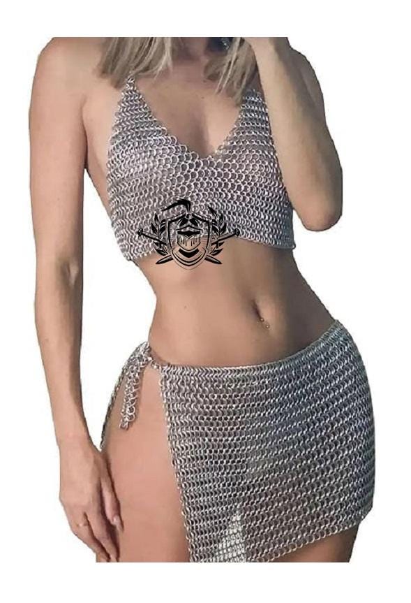 slim fit dress slacks HOTNESS IRIDESCENT CHAINMAIL MINI DRESS – AKIRA main image 1
