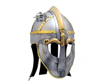 Valsgärde Viking Helmet: 16 Gauge Mild Steel, Cosplay Reenactment LARP