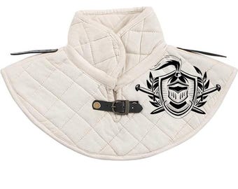 Medieval Padded Gambeson Collar: Arming Gorget Neck Protector