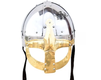 Gjermundbu Viking Helmet: 18 Gauge Mild Steel, LARP Reenactment