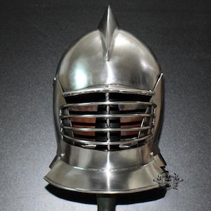 Mild Steel Burgonet Helmet, SCA Combat Use, Three Gauge Options