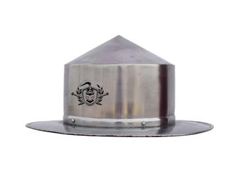 Medieval Kettle Hat: Mild Steel Pot Helmet for Reenactment