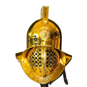 Handmade Brass Finish Gladiator Helmet: Mild Steel Larp Cosplay