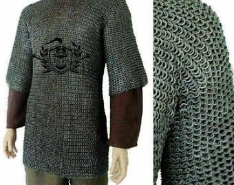 9mm Riveted Chainmail Habergeon: Mild Steel Cosplay Reenactment Armor