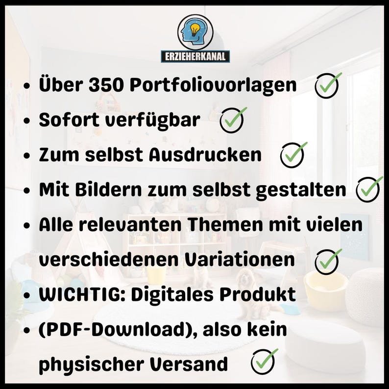 Portfoliovorlagen für Kindergarten