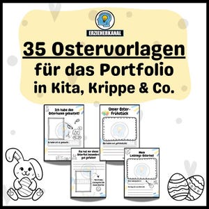 Portfolio Kindergarten Easter - 35 PDF portfolio templates for Easter for daycare, crèche and kindergarten (Download PDF)