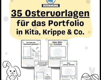 Portfolio Kindergarten Easter - 35 PDF portfolio templates for Easter for daycare, crèche and kindergarten (Download PDF)