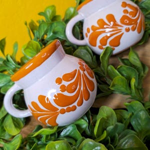Mexican Mug - Jarro Mexicano / Coffee mug / barro mug for chocolate/ champurado mug / jarro de Barro/ talavera design/ pink jarro