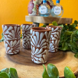 Talavera Brown shot glass  - Tequilero Cafe de Talavera
