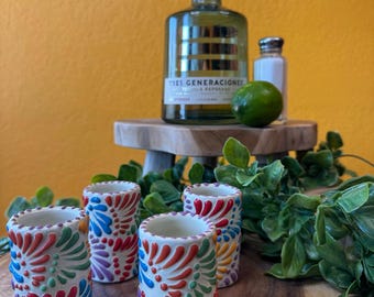 Talavera Colorful Shot Glass: Mexican Tequila Glass