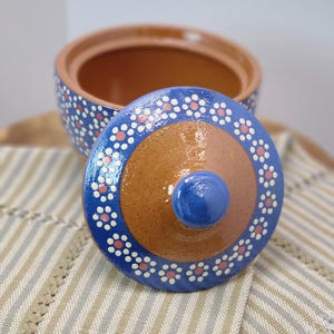 Handmade Barro Sugar/Coffee Bowl: Michoacan Azucarera Capula Design