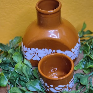 Handmade Water carafe / bedside water jug / Mexican barro water jug / Beverages decanter