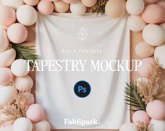 Elegant Party Banner Mockup, PSD Vertical Tapestry Mockup, Party Tapestry Mockup, Bachelorette Party Mockup, Bachelorette Backdrop Mockup