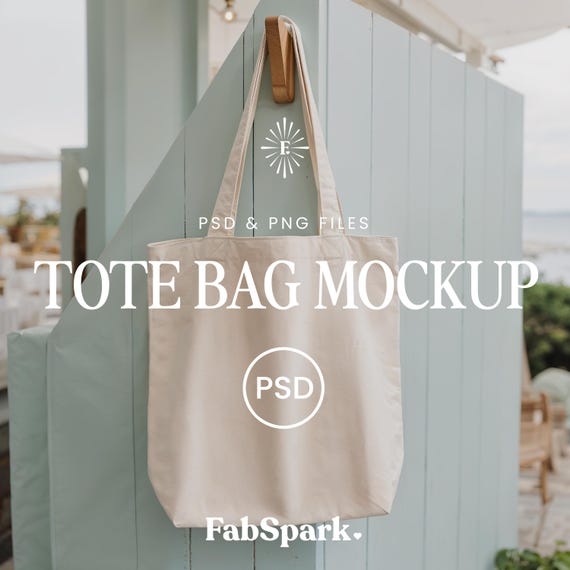 Blank Tote Bag Mockup, Photoshop Canvas Tote Bag Mockup, PS Smart Object Tote Bag, Editable POD Tote Template, White Tote Bag Mockup