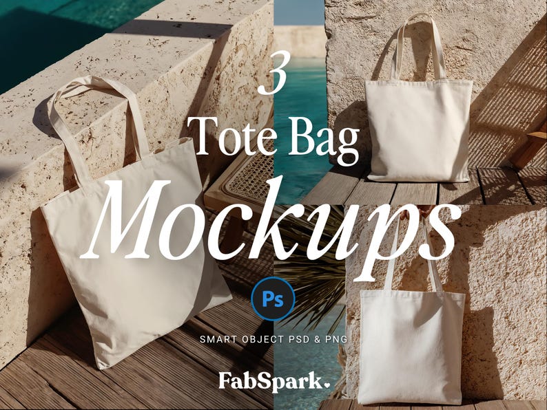 3 Canvas Tote Bag Mockups, Photoshop Tote Bag Mockups, PS Smart Object Tote Bag, Editable POD Tote Template, Woman Tote Bag Photoshop Mockup