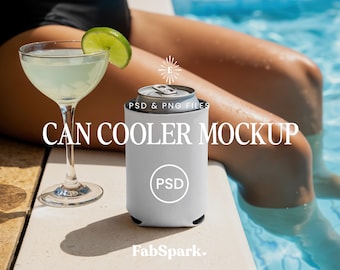 POD Can Cooler Mockup, Photoshop PSD Can Sleeve Mockup, Blank Can Cooler Sleeve, Can Cooler Mockup, Smart Object, Bachelorette Can Cooler