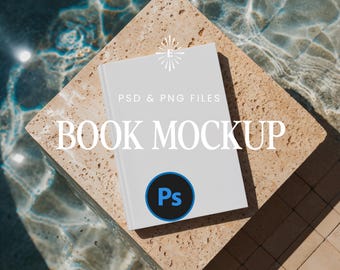 Hardcover Book Mockup: PSD Template for Printify, Canva, Photoshop (Digital Download)