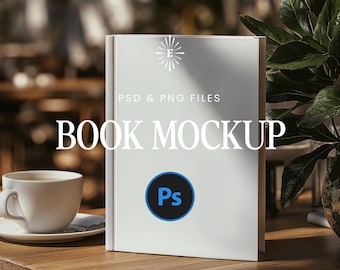 Hardcover Book Mockup: PSD Template for Printify, Canva, Photoshop (Digital Download)