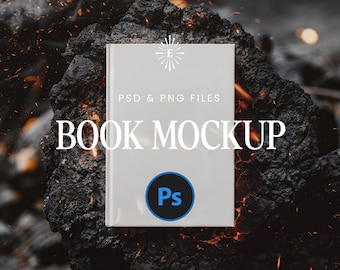 Hardcover Book Mockup: PSD Template for Printify, Canva, Photoshop (Digital Download)