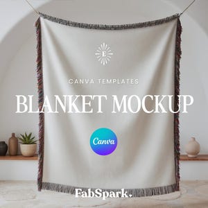 Woven Blanket Canva Mockup, POD Woven Blanket Mockup, Printify Woven Blanket for Canva, Throw Blanket Canva PNG, Canva Drag & Drop Mockup