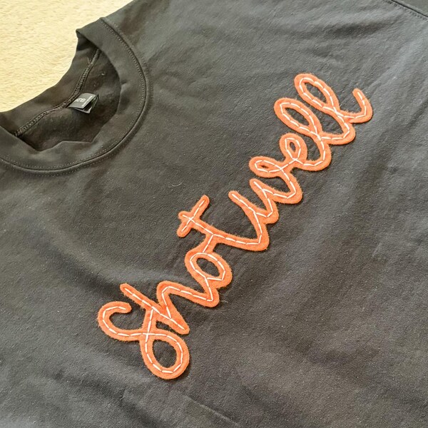 ADULT FELT SWEATSHIRT - Personalized Game Day - Hand Embroidered Felt Name Sweatshirt - Custom Name Clothing - Name Sweater - Gift - Felt