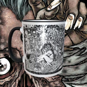 Septic Death Version #3, 340 ml diskmaskinssäker kaffemugg, svart insida, svart handtag