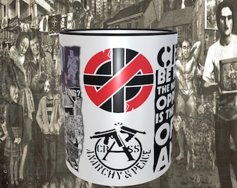 Crass 340 ml diskmaskinssäker kaffemugg, svart insida, svart handtag