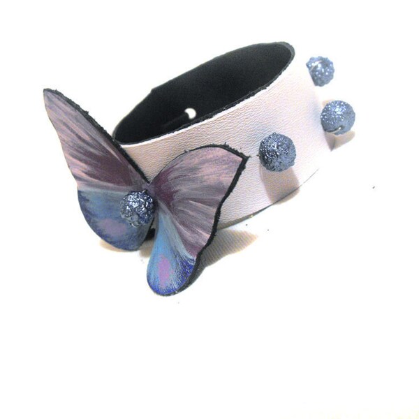 Fashion leather bracelet with butterfly