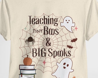 Tiny Boos & Big Spooks, leuk Halloween-shirt voor docenten en coaches