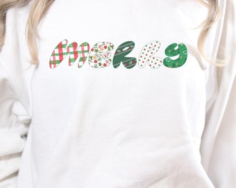 Merry Christmas-sweaters voor vrouwen, vakantietrui, leuk kerstpatroon, cadeau voor haar, outfit kerstfeest, sweater met ronde hals