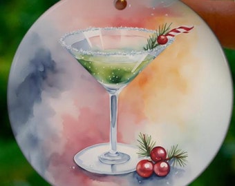 Martiniglas kerstornament | Feestdrankje | Cocktail