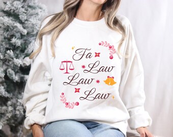 Fa Law kersttrui, vakantietrui voor je juridische team, kerstcadeau voor haar, rechtenstudentshirt, jurist en jurist