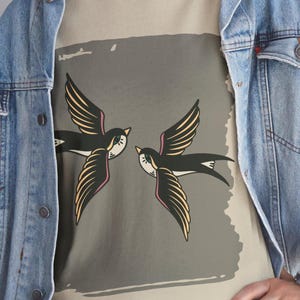 Flying Love birds, Spread Your Wings, Animal Lover Gifts, Bird Lover, Boho Chic, Bird Art, Gifts for Valentines, couple shirts