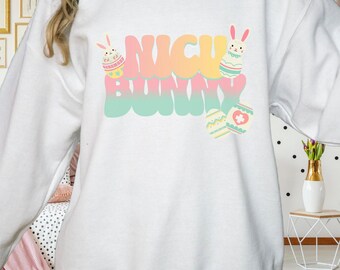 NICU-sweatshirt verpleegster paashaas: geborduurde medische kleding