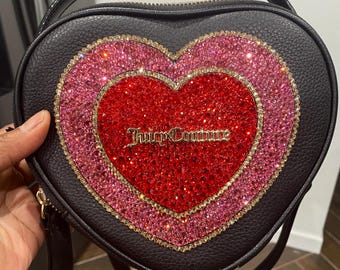 Blinged Juicy Couture Heart Crossbody Purse