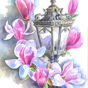 Magnolia Bloom Watercolor | Magnolia Wall Decor | Spring Floral Decoration |Farmhouse Wall Art| Handmade Magnolia Art