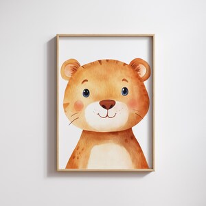 Cuadro infantil poster infantil Jaguar, descarga digital, poster habitación infantil, decoración pared habitación infantil, habitación infantil Jaguar P10028