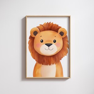Cuadro infantil cartel infantil león, descarga digital, cartel habitación infantil, decoración pared habitación infantil, león habitación infantil P10024