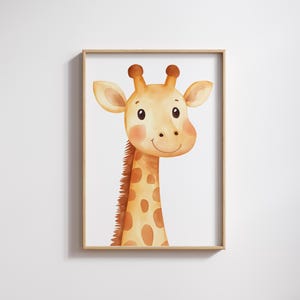 Cuadro infantil cartel infantil jirafa, descarga digital, cartel habitación infantil, decoración pared habitación infantil, jirafa habitación infantil P10020