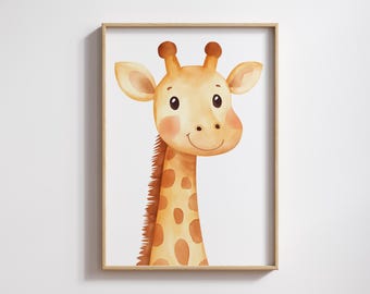 Children's picture children's poster giraffe, digital download, poster children's room, children's room wall decoration, children's room giraffe P10020