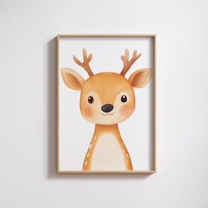 Cuadro infantil cartel infantil ciervo, descarga digital, cartel habitación infantil, decoración pared habitación infantil, ciervo habitación infantil P10007