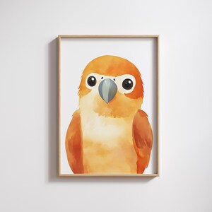 Cuadro infantil cartel infantil loro, descarga digital, cartel habitación infantil, decoración pared habitación infantil, loro habitación infantil P10025