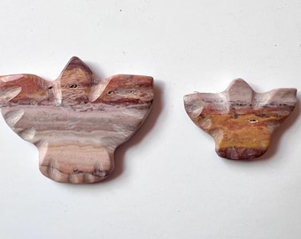 Hand Carved Thunderbird Beads – Dolomite Stone Pendant Beads for Jewelry Making, Southwest "Painted Desert" Style