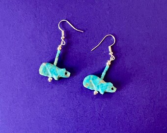 Bear Turquoise Fetish Earrings - Matt Mitchell