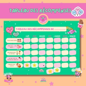 Cuadro de recompensas Montessori personalizable, cuadro de motivación infantil, buenos puntos, comportamiento, buen comportamiento, PDF, jardín de infantes