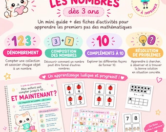 Apprendre les nombres dès 3 ans | Dénombrement | Résolution problème | Compléments à 10 | Fiches activités maternelle à imprimer | PDF